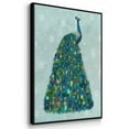 thumbnail image 3 of Christmas Peacock Christmas Tree - Framed Gallery Wrapped Holiday Canvas - 25 x 37 - Black Frame, 3 of 8