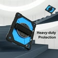 thumbnail image 4 of for iPad Pro 11 inch (M4) 2024 Case, Military Grade Heavy Duty Silicone Protection Cover with Pencil Holder + 360 Rotating Stand + Handle Rugged Cover for iPad Pro 11 inch (M4) 2024, Black+blue, 4 of 6