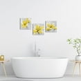 thumbnail image 5 of Yellow Grey Flower Canvas 3 Pieces Wall Art Abstract Lily Painting Home Decor Bedroom Bathroom Hang Decortations 12"x12", 5 of 6