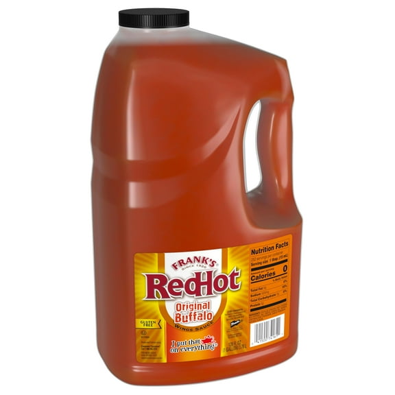 Frank's RedHot Original Buffalo CI30 Wings Sauce, 1 gal - 1 Gallon Bulk Container of Buffalo Hot Sauce with a Bold, Spicy Flavor Perfect for Wings, Dressings, Dips and More