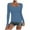 Blue, variant on HAiming Sweaters for Women Solid Color Long Sleeve Round Neck Slim Base Shirts Casual Knit Pullover Tops Clothes