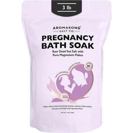 Aromasong Pregnancy Bath Soak 3 LB - 100% Pure Magnesium Flakes with 21 Essential Dead Sea Minerals and Natural Lavender - Better Absorbing Than Epsom Salt Aromasong Pregnancy Bath Soak 3 LB - 100% Pure Magnesium Flakes with 21 Essential Dead Sea Minerals and Natural Lavender - Better Absorbing Than Epsom Salt