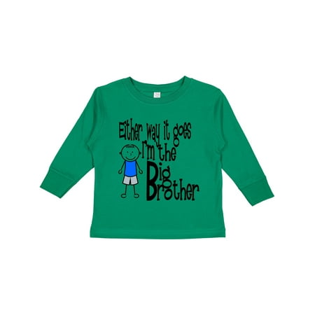

Inktastic Either Way It Goes I m the Big Brother Boys Long Sleeve Toddler T-Shirt
