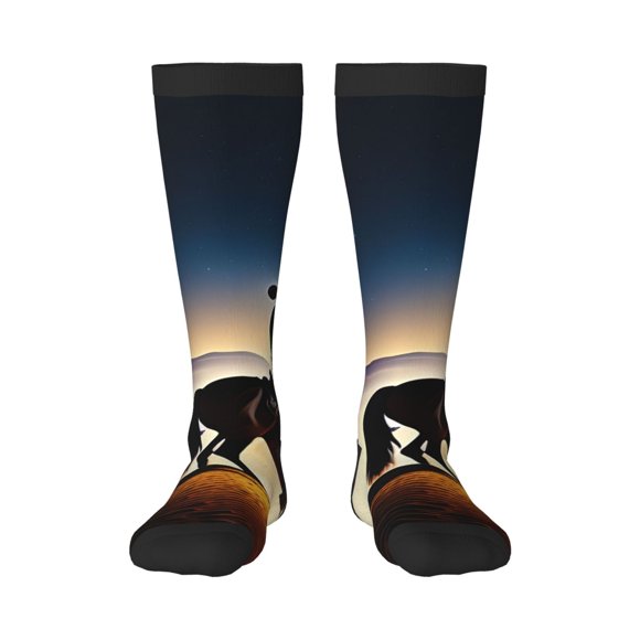 Lukts Azure Sky Western Desert Cowboy Pattern Socks for Women and Men,Gifts For Golfing, Hunting, Camping, Hiking, Skiing, Reading, Sports and more