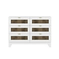 thumbnail image 6 of 4-Pieces Bedroom Sets, Queen Size Farmhouse Platform Bed with Wooden Strip Decoration, 2 Storage Nightstand and Dresser with Metal Handle, White, 6 of 6