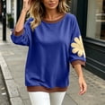 thumbnail image 6 of Posijego 3/4 Sleeve Sweatshirts for Women Oversized Sweatshirt Crew Neck Summer Casual Pullover Sweatshirt Fall Tops, 6 of 8