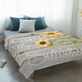 thumbnail image 4 of You Are My Sunshine Blanket Soft Cozy Warm Throw Blanket for Couch, Plush Fuzzy Flannel Fleece Blankets for Sofa, Yellow Sunflowers Cute Bees Heart Retro Wood Bed Blankets Gifts for Men, 40"x50", 4 of 9