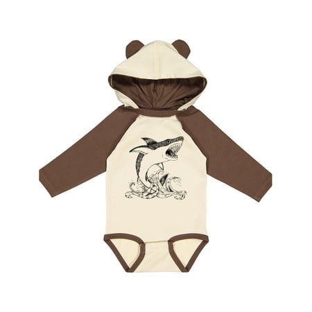 

Inktastic Great White Shark Jumping in Black Gift Baby Boy or Baby Girl Long Sleeve Bodysuit