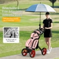 thumbnail image 6 of Gymax 4 Wheels Folding  Golf Push Cart W/ Adjustable Handle Foot Brake Red, 6 of 10