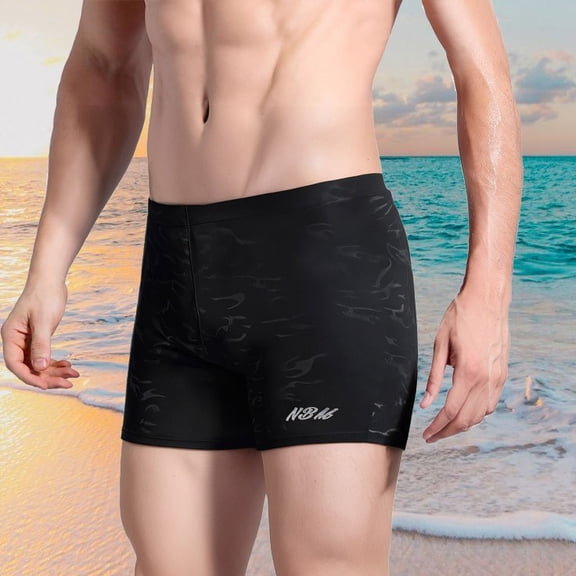 Conairie Men Swim Trunks Quick Dry Competitive Swim Racing Team Swimsuit Elastic Waist Swimming Shorts Upf 50 Black L