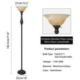 thumbnail image 4 of Torchiere Floor Lamp for Living Room,Standing Lamp with Glass Shade,Iron Brushed Nickel Floor Lamps, 4 of 7