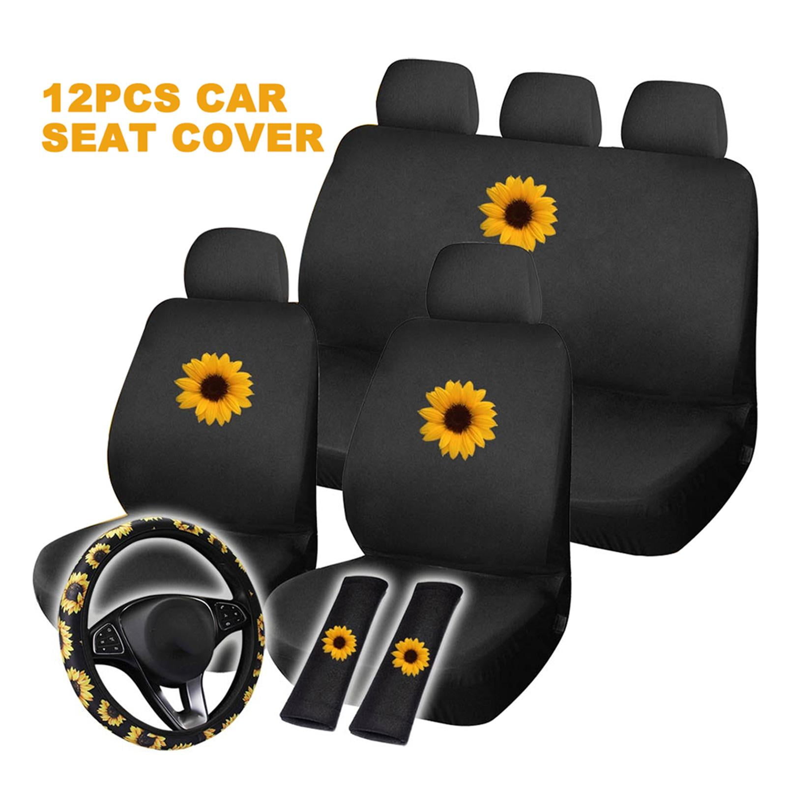 Sakura Car Seat Protectors Full Set of Covers in Black Universal Easy Fit Water Resistant Polysester 