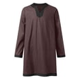 thumbnail image 5 of LEKWK Renaissance Shirt Men Long Sleeve Retro Lace Up Shirts Pirate Medieval Viking Tops Halloween Party Costume Without Belt, 5 of 6