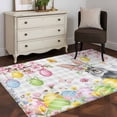 thumbnail image 3 of Grey Easter Bunny Area Rugs 4'x6', Washable Small Throw Rugs for Office Bathroom, Spring Colorful Eggs Flower Branch Plaid Indoor Outdoor Rug Non-Slip Low Pile Carpet Runner Reversible Floor Mats, 3 of 8