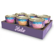 Halo Purely For Pets Spots Stew Wet Cat Food Variety Pack Grain Free Chicken Salmon Turkey - 5.5 oz 12 Each