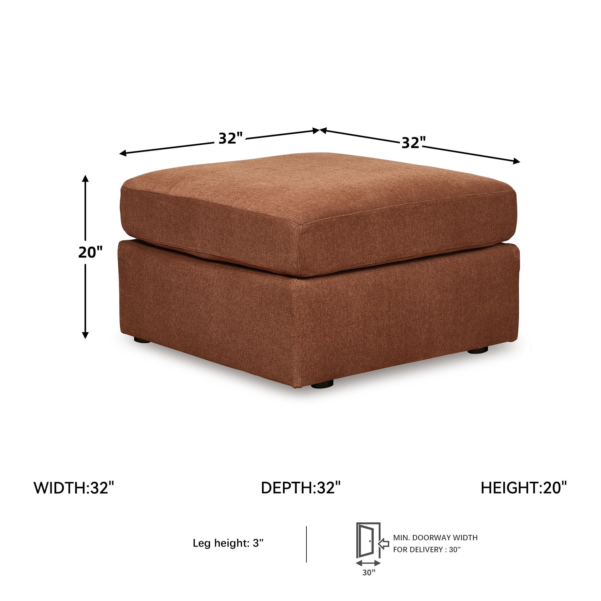 Signature Design by Ashley Modmax Oversized Accent Ottoman - Spice Brown Next-Gen Nuvella Performance Fabric