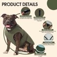 thumbnail image 3 of IDOMIK Warm Dog Coat, Canvas Dog Jacket, Reflective Fleece Pet Cold Weather Vest with Zipper Leash Hole, Green, XS, 3 of 8