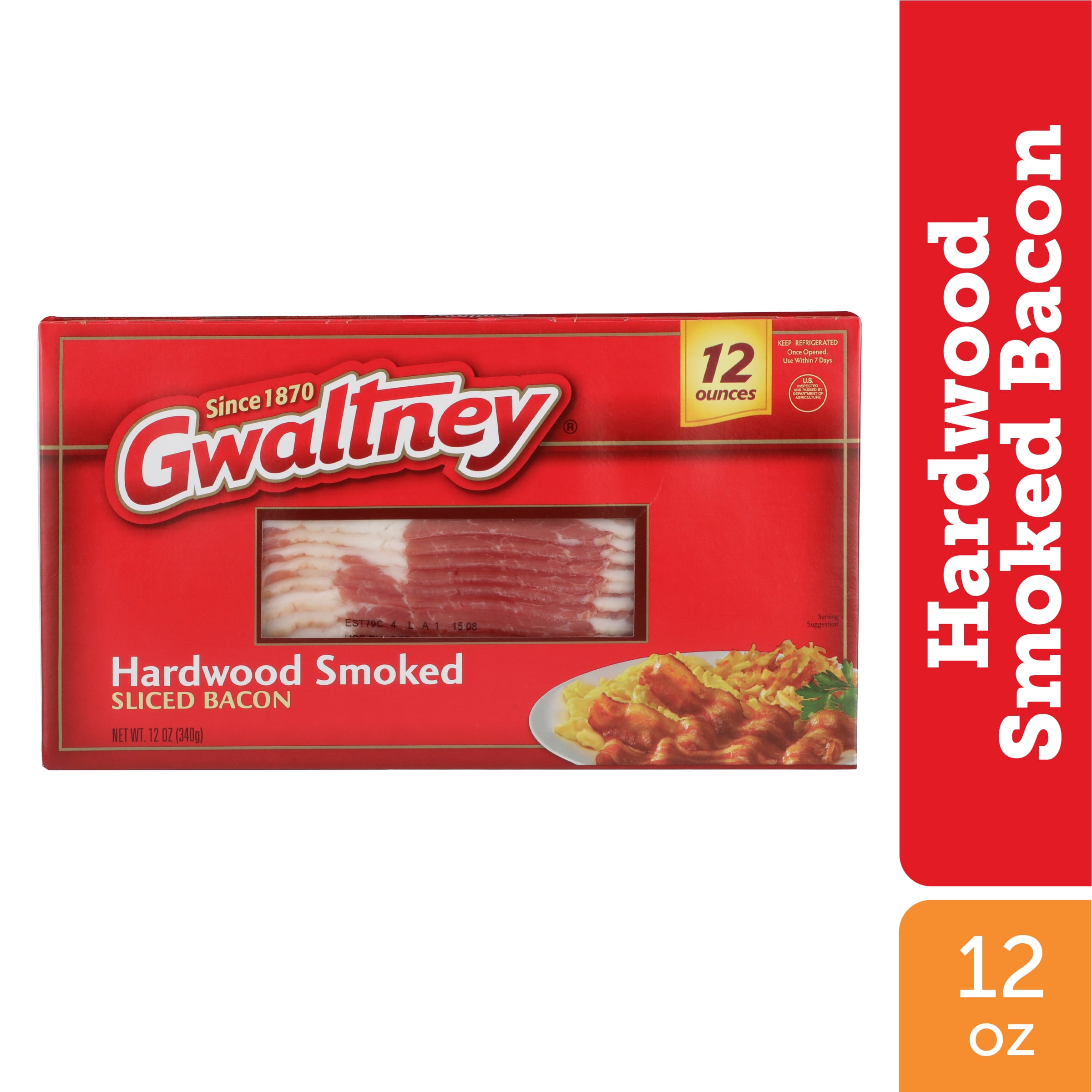 Gwaltney Hardwood Smoked Bacon, 12 oz