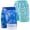 Shell Green/Leaves Blue, variant on BIG ELEPHANT Boys Swim Trunks with Compression Liner, Quick Dry Swimming Shorts, 2-Pack (6-13Y)