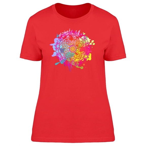 Holi Festival Mandala T-Shirt Women -Image by Shutterstock, Female x-Large
