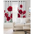 thumbnail image 2 of Red Poppy Blackout Curtains for Bedroom/Living Room, Thermal Insulated Kitchen Curtains, Spring Summer Farmhouse Flowers Watercolor Grommet Darkening Window Treatment Drapes 42"x84"x2, 2 of 8