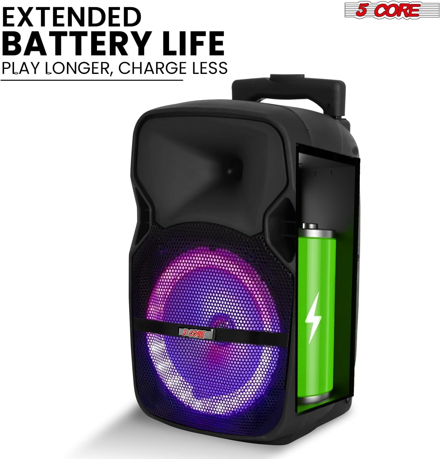 8" Portable Bluetooth Party Speaker with 2 Wireless Mics – 250W Rechargeable PA System, Karaoke Boombox & Tripod Stand for Outdoor Events