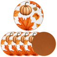 thumbnail image 2 of Pumpkin 6PCS Round Microfiber Leather Coasters, 11x11 cm/4.3x4.3 in, Stylish Drink Mats for Home and Office, Absorbent and Beverage Coasters, 2 of 6