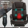 thumbnail image 4 of Vinsetto Vibration Massage Office Chair with Heat, PU Leather, Brown, 4 of 10
