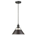 thumbnail image 4 of Yep by Golden Lighting Orwell 1-light 10in Pendant in Matte Black and Pine Green shade, 4 of 6