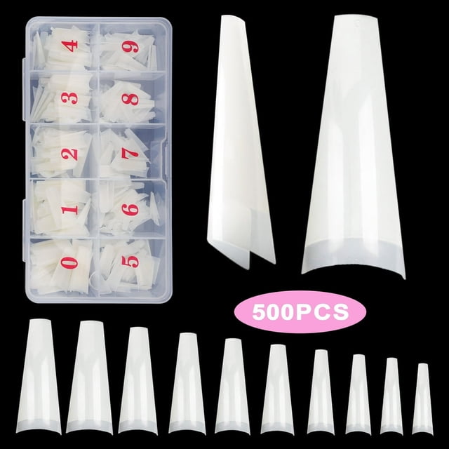 Dsseng 900pcs Full Cover French Nail Tips Soft Gel Nail Tips 3 Styles Acrylic Fake Nails