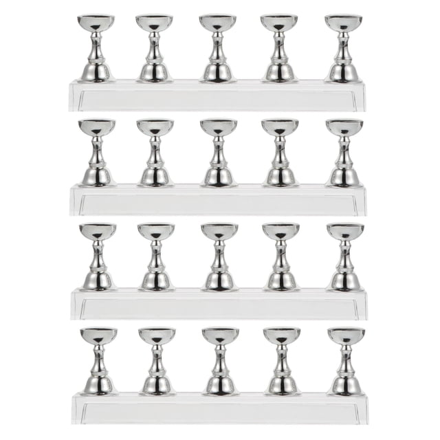 4pcs Nail Art Checkerboard Bracket Creative Display Stand Practice Nail Holder