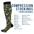 thumbnail image 2 of FORMRS Womens Knee High Socks Casual Long Thick Travel Daily Wear, 1 Pair, Orange Flowers, 2 of 6