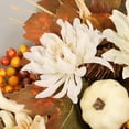 thumbnail image 5 of Thanksgiving Teardrop Swag, 17.7 Inch Fall Wreath for Front Door Porch with Pumpkin Sunflower Maple Leaves, Artificial Harvest Hanging Decor for Halloween Autumn Wall Fireplace Home Decoration, 5 of 7