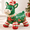 Christmas Elf Pony, variant on Christmas Elf Pony Animal Hopper, Cute Inflatable Green Holiday Pony Toy with Striped Elf Hat and Festive Present Patterns, Bouncy Ride-On Character Toy for Kids Christmas Pretend Play Gift