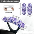thumbnail image 6 of SCRAWLGOD Butterfly Tie-Dye Violet Elastic Computer Chair Slipcover with Armrest Protector Set of 3 Easy to Remove Desk Chair Cover Dustproof Universal Swivel Chair Covers, L, 6 of 7
