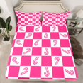 thumbnail image 2 of Homewish Christmas Candy Cane Bed Sheets,Merry Xmas King Sheets,Pink White Grid Sheet Set For Kids,Luxury Bedroom Decor,4pcs, 2 of 7