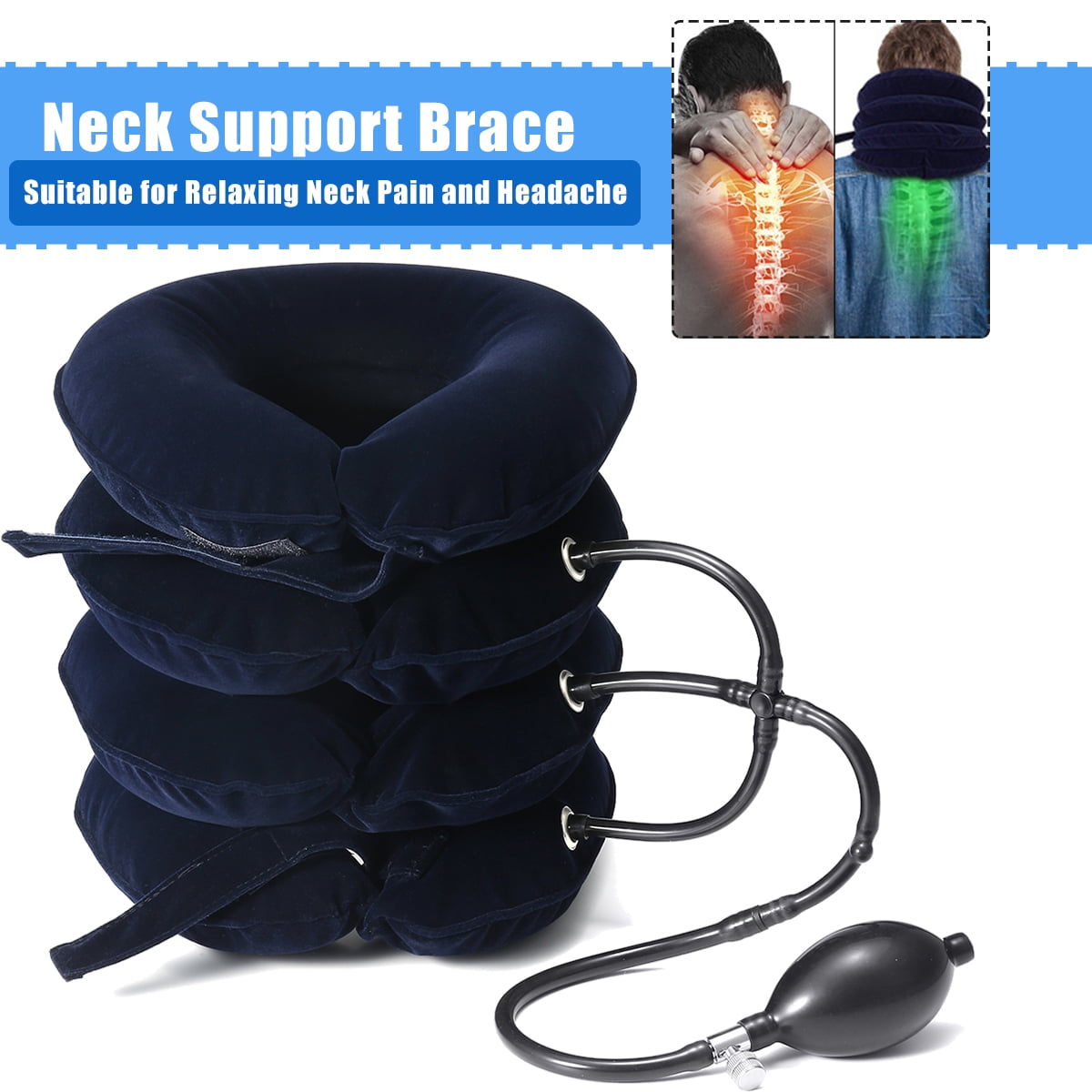Cervical Neck Traction Device , 4 Layers Inflatable Adjustable Neck