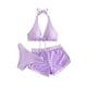 thumbnail image 1 of Bikini sólido con correa para mujer, Bikini con escote en V profundo, conjunto de traje de baño dividido cómodo, traje de baño de tres piezas OAVQHLG3B Store  lin121212, 1 of 4