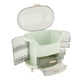 thumbnail image 3 of Organizador de maquillaje de mesa, caja de almacenamiento de cosméticos impermeable, material resistente, grande Verde claro, 3 of 9