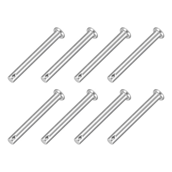 8Pcs 1/4" x 2" Single Hole Clevis Pins, 304 Stainless Steel Flat Head Pins
