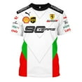 thumbnail image 1 of Nouveau Costume de Course F1 Ferrari, version Équipe, Col Rond Décontracté, Manches Courtes, Blanc Blanc Blanc, 1 of 2
