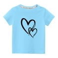 thumbnail image 2 of Wavsuf Kids T-Shirts Girls and Boys Summer Solid Printed Casual Blue Shirts Size 4-5 Years, 2 of 4