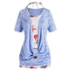thumbnail image 1 of Tamaño más carenado frontal Marled camiseta Y cabestro sin mangas floral Conjunto Rosegal Camisetas tallas grandes, 1 of 5