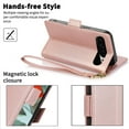 thumbnail image 4 of Wallet Case for Google Pixel 9A with [RFID Blocking] Card Holder Kickstand with Lanyard,Magnetic Clasp PU Flip Leather Shockproof Full-body Phone Case for Google Pixel 9A,Rosegold, 4 of 7