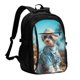 thumbnail image 1 of Easygdp Stylish Dog in Denim Outfit Mochila para Laptop de Viaje con Puerto USB, Mochila para Laptop con Puerto de Carga USB para Mujeres y Hombres, 1 of 7