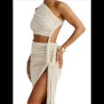 thumbnail image 2 of Conjuntos de Vestidos de Noche Asimétricos con Abertura Alta para Playa y Verano para Mujer M, 2 of 7