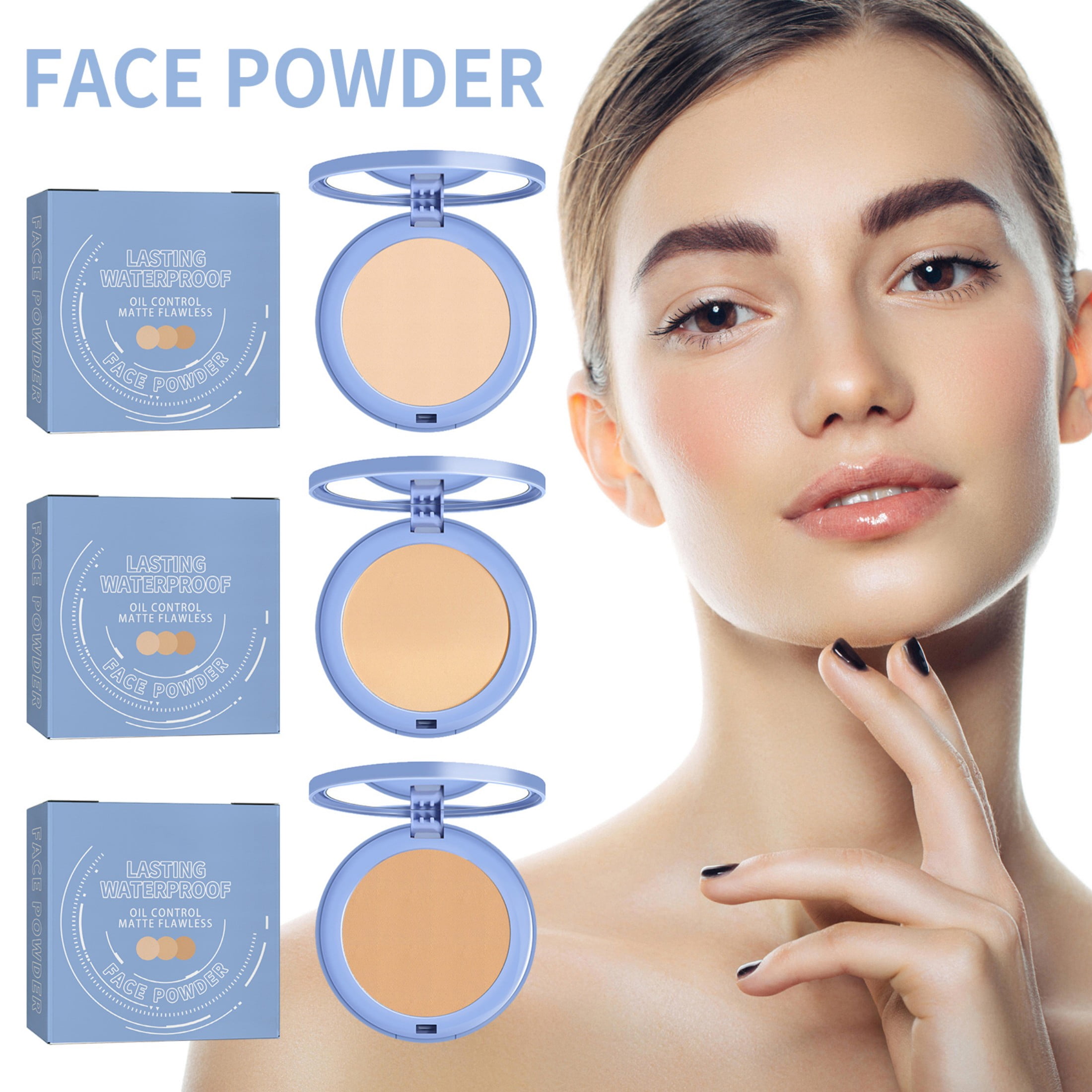 Alvantor Setting Powder, Matte + Poreless Pressed Powder Makeup, Oil-Absorbing, Nature Beige 0.28oz