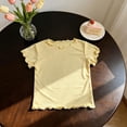thumbnail image 5 of Girls T Shirts Summer Tops Short Sleeves Solid Color Tees Casual Crew Neck Basic Tees for Kids back to school, 5 of 7