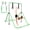 Green + Steel, variant on Adjustable Height Childrens Gymnastic Bar with Bear Rings, Space Saving Foldable Steel Gymnastics Bar for Kids Indoor Home Use, Green
