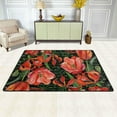 thumbnail image 2 of SKYSONIC 72x48in Watercolor Flower Rose Area Rug, Non-Slip Floor Carpet for Indoor Living Dining Room and Bedroom Area, 2 of 7